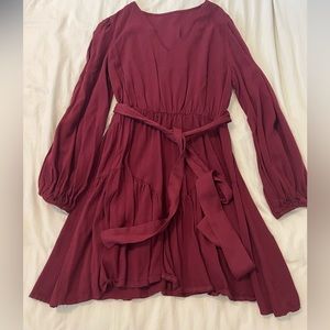 Maroon long sleeve dress